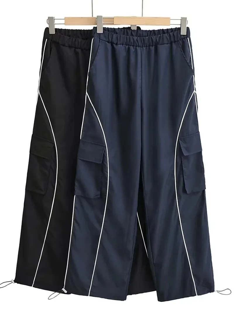 Осень/зима новинка 2024 повседневные брюки с высокой талией женские свободные