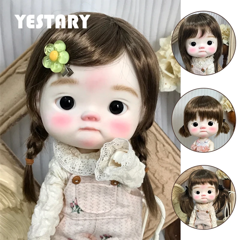 

YESTARY BJD Doll Faux Mohair Wigs DianDian Qbaby Blythe Doll Accessories Wig Toy Tress Long Hair Cute Slanted Bang For Girl Gift