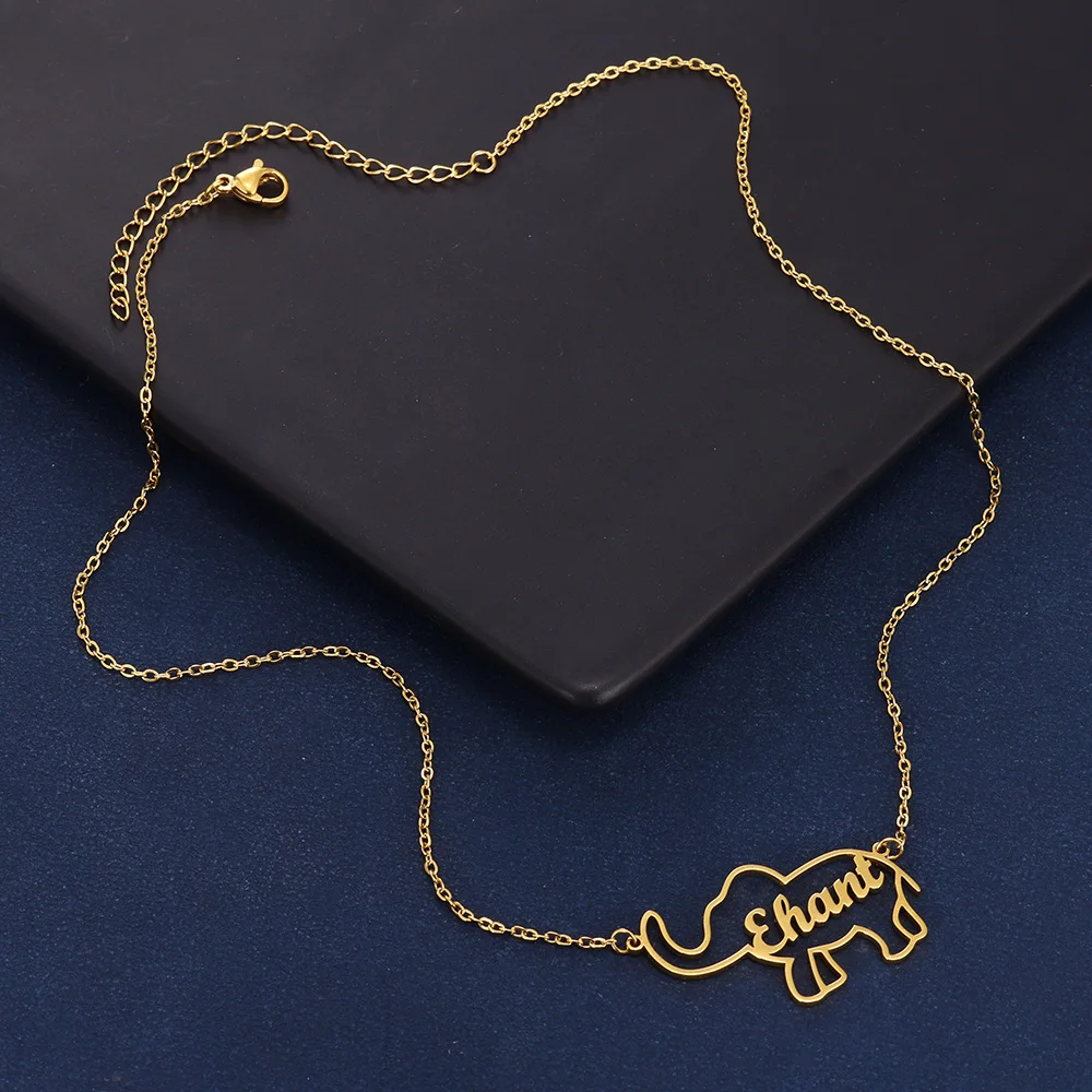 Персонализированное ожерелье с именем слона для женщин милое ювелирное изделие