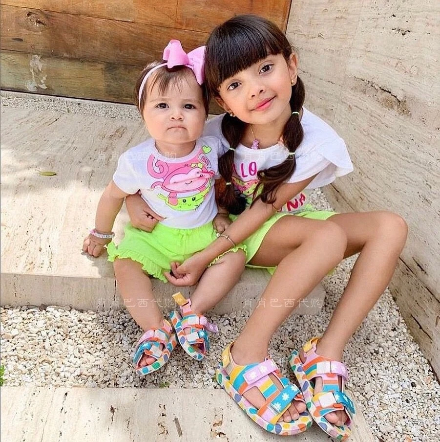 Melissa Children's Sandals 2022 New Summer Girls Shoes Roma Breathable Retro Beach Shoes Kids Sports Sandals