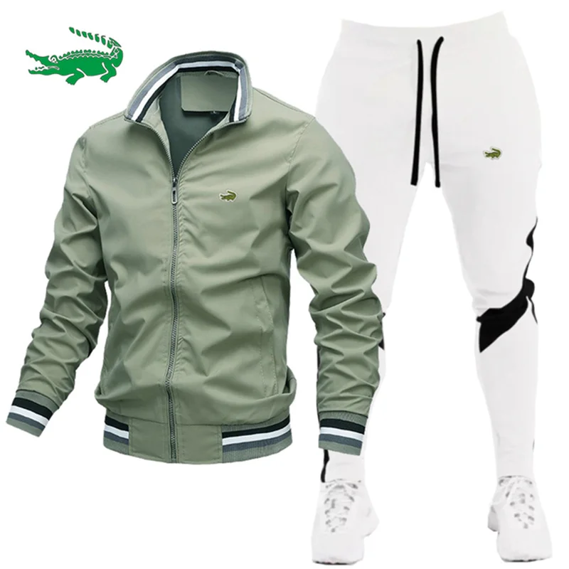 2022 New Men's Jacket Suit Casual Suit Splicing Trousers Bomber Jacket High Quality