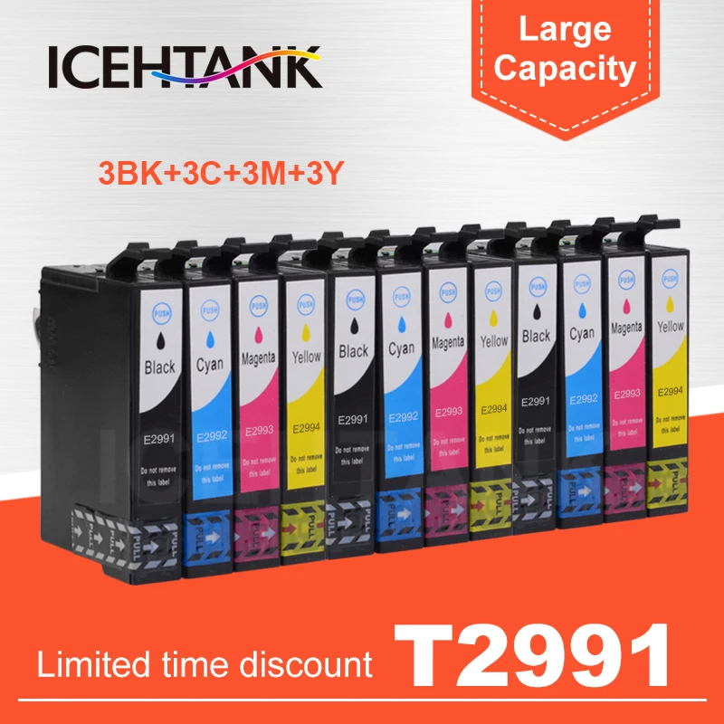 

ICEHTANK Compatible 29XL T2991 ink cartridge for EPSON XP-255 XP-257 XP-352 XP-355 XP-452 XP-455 XP 255 257 352 355 452 printer