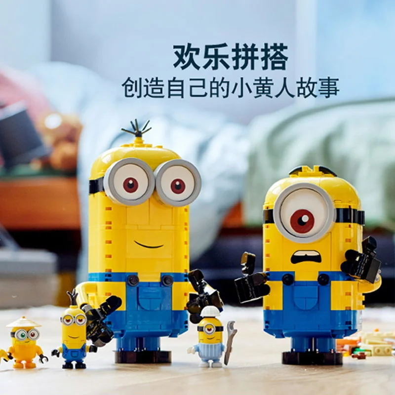 

Despicabled Minionsed Me Toys Action Figure Toy Stuart Kevin Bob Toys 3D Eye Miniones Figures Blocks Birthday Gifts Children