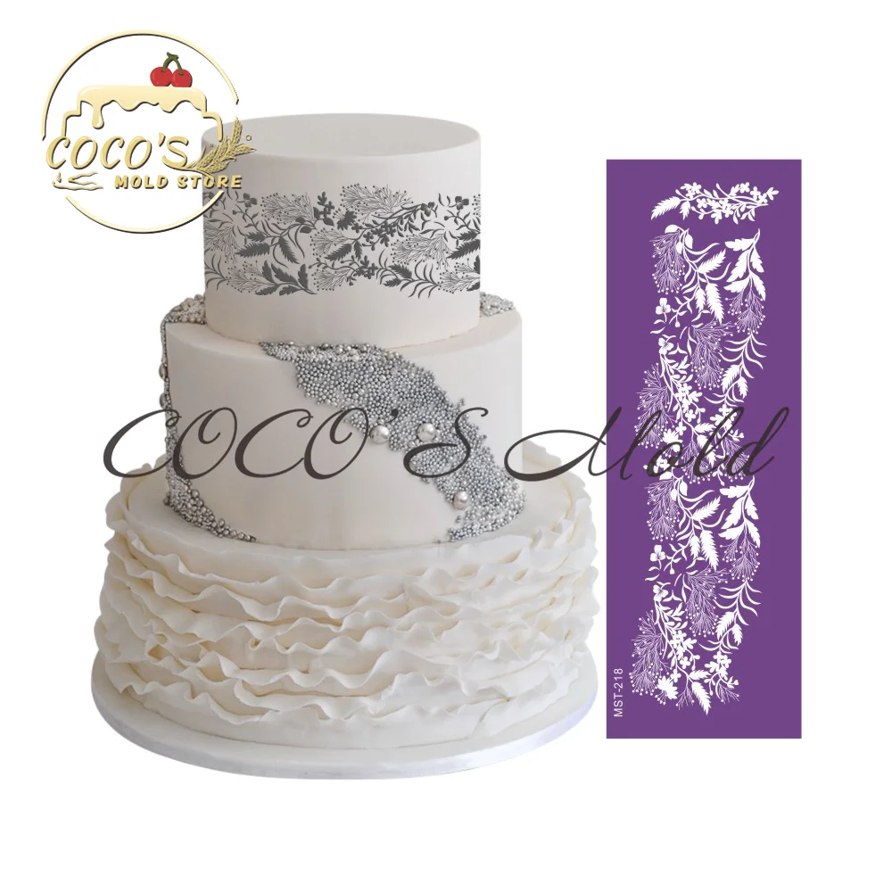 

Flower Clusters Lace Wedding Cake Mesh Stencil Bakeware Dessert Decorating Tool Baking Fondant Template Mold Kitchen Accessories