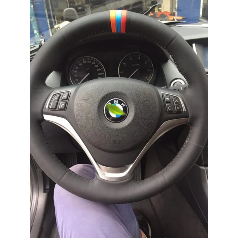 

DIY Hand-Stitch Carbon Fiber Leather Car Steering Wheel Cover for BMW 3 Series 5 Series X1 E90 Interior Auto Accessories