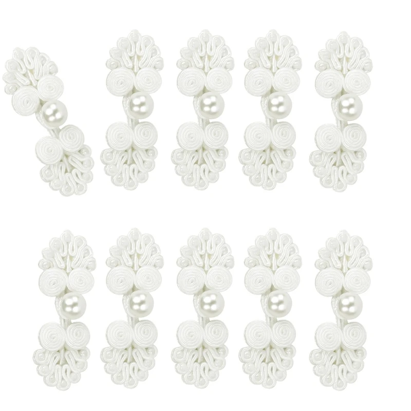 SZL 10 шт. китайский узел лягушки пуговицы Cheongsam жемчужные застежка пряжки