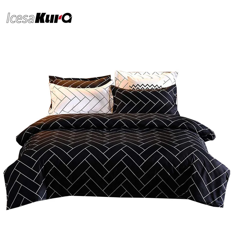 

Geometric Stripes Dark Line Quilt Cover Pillowcase 3PCS King Queen Size Bedding Set Bed Sheet Set Twin Sizes