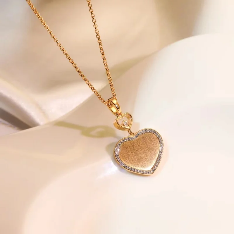 Noble Lasha Heart Zircon Pendant Necklace Original High Quality Logo Fashion Delicate Women's Wedding Couple Holiday Gift