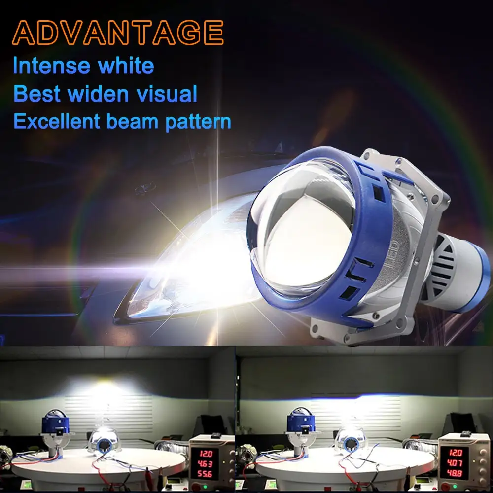 Би-светодиодный объектив проектора 65W 7500LM Супер яркий биоптический ретрофит