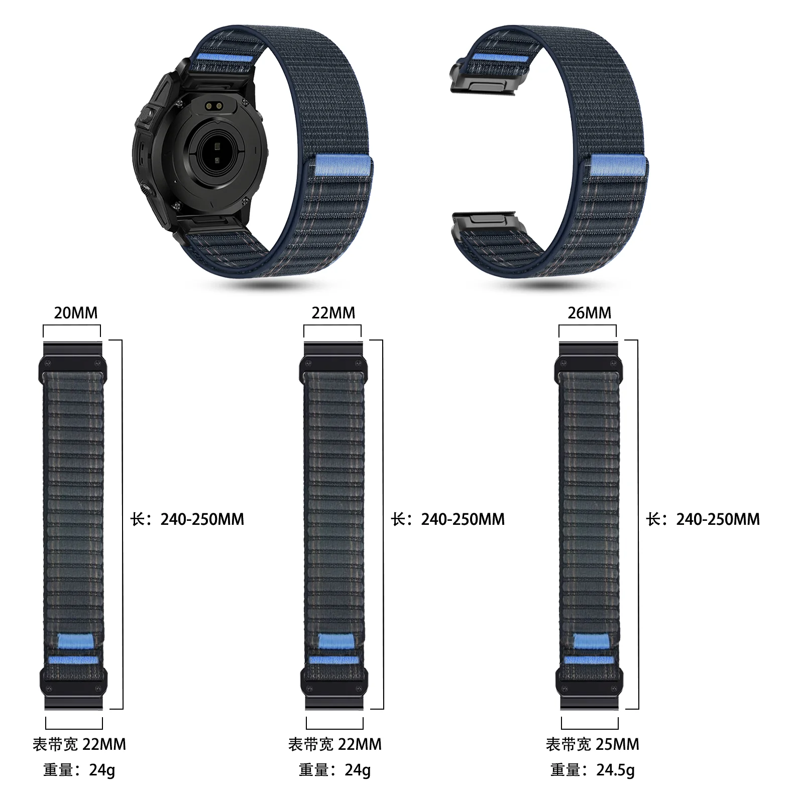 Фото Быстросъемный ремешок 26 мм, 22 мм, 20 мм для Garmin Tactix 8/Fenix 8E 7 7X Pro/Instinct 2X/Enduro 3, браслет для Garmin 970 965 955 №2