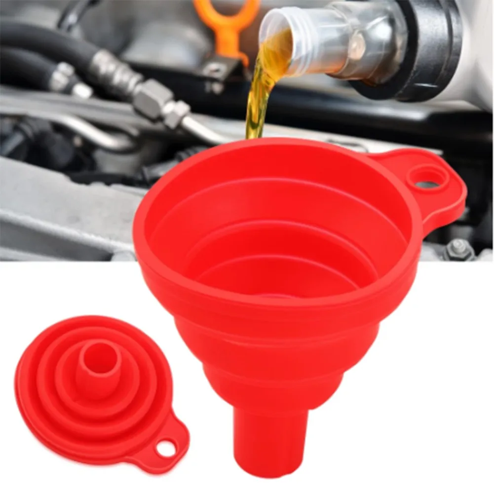 

Car Engine Foldable Funnel Silicone Collapsible Funnel Portable Funnels Liquid Funnel Washer Hopper Oil Petrol Change Funnel