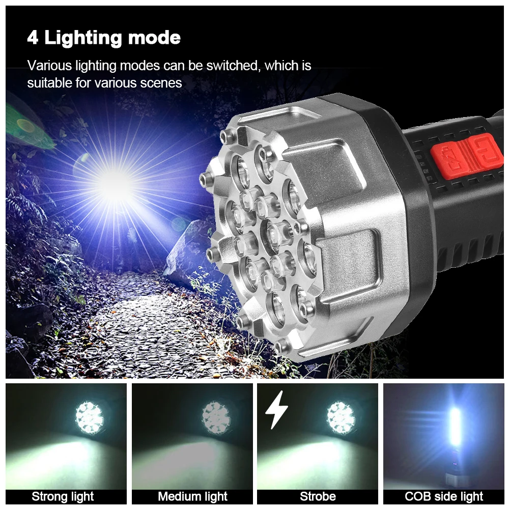10 Вт 22 светодиода + COB босветильник свет мощный яркий фонарик USB зарядка факел