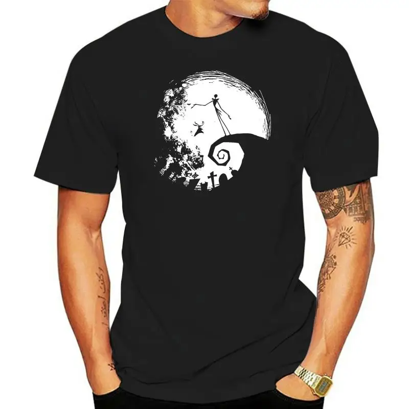 

Nightmare Before Christmas Nightmare Moon Adult T-shirt 2022 Fashion 100% Cotton Slim Fit Funny Printed Tops