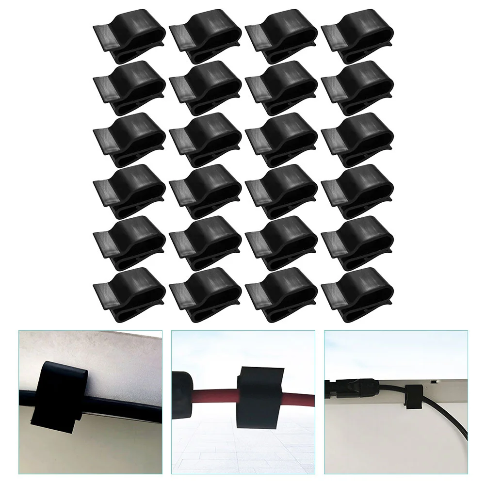

50 Pcs Photovoltaic Cable Clamp Trailer Wire Clips Frame Solar Panel Abs Clamps