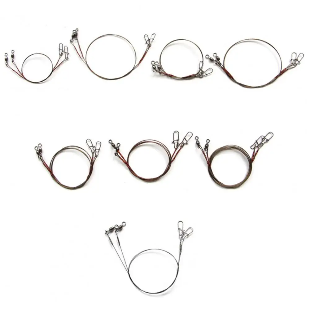 

2pcs/Pack Fishing Line Steel Wire Leader With Snap Swivels Wire Leadcore Leash Stainless Steel Titanium Thread Fishing Lines