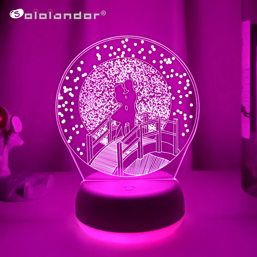 

Novelty 3D Lamp Illusion Night Light Valentine'S Day Creative Proposal Gifts LED Bedside Table Lamp Bedroom Desktop Decoration