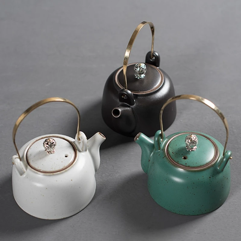 

Керамический чайник, японский Ретро чайник, домашний офисный семейный чайный набор, одинарный чайник, креативная чайная посуда для дома и о...