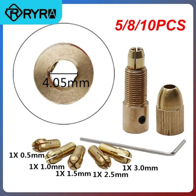 

5/8/10PCS Mini Tools Set Chuck Quick Copper Cap Copper Drill Folder Drill Collet Tool Drill Bit Chuck Collets