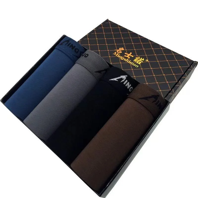 4pcs Boxer Shorts Underpants man Men's Panties Men Boxer Underwear Cotton for Male Couple Sexy Set Lot Soft