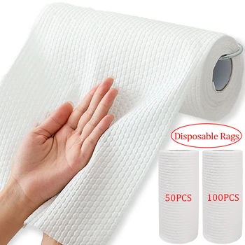 Disposable Rags Dish Cloth Non-woven Rag Home Kitchen One-time Cleaner Cloth Wipes Non-stick Oil Table Tableware Cleaning Cloths