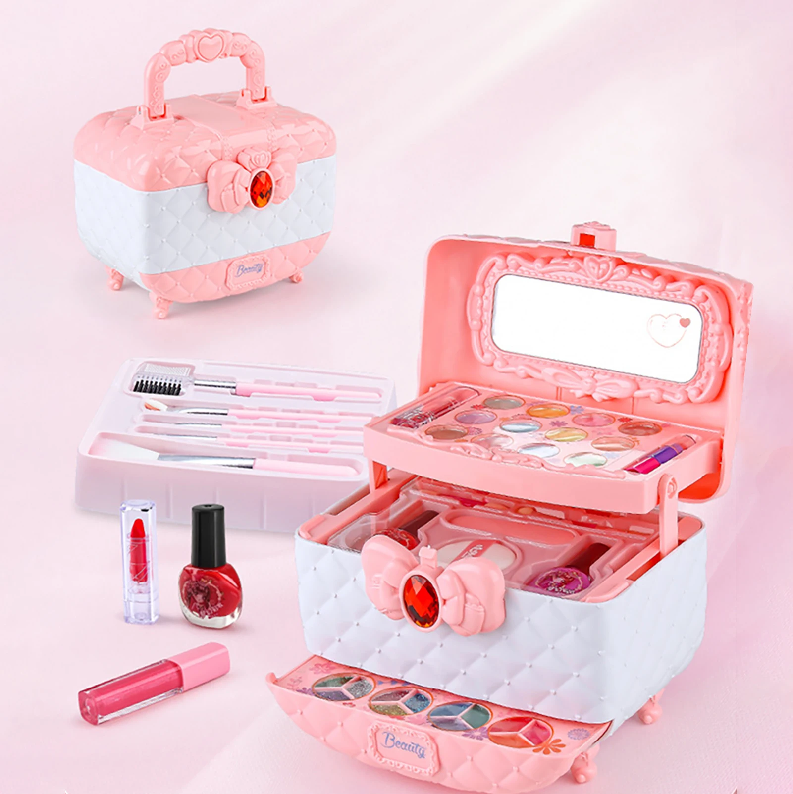 Детский комплект для макияжа для девочек, Детский комплект для