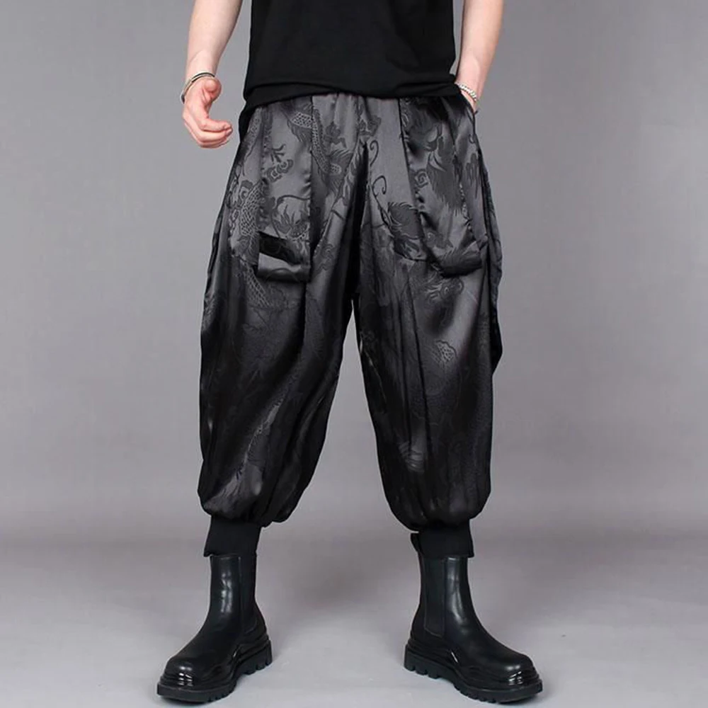 Леггинсы мужские с большим шаговым швом японские универсальные уличные