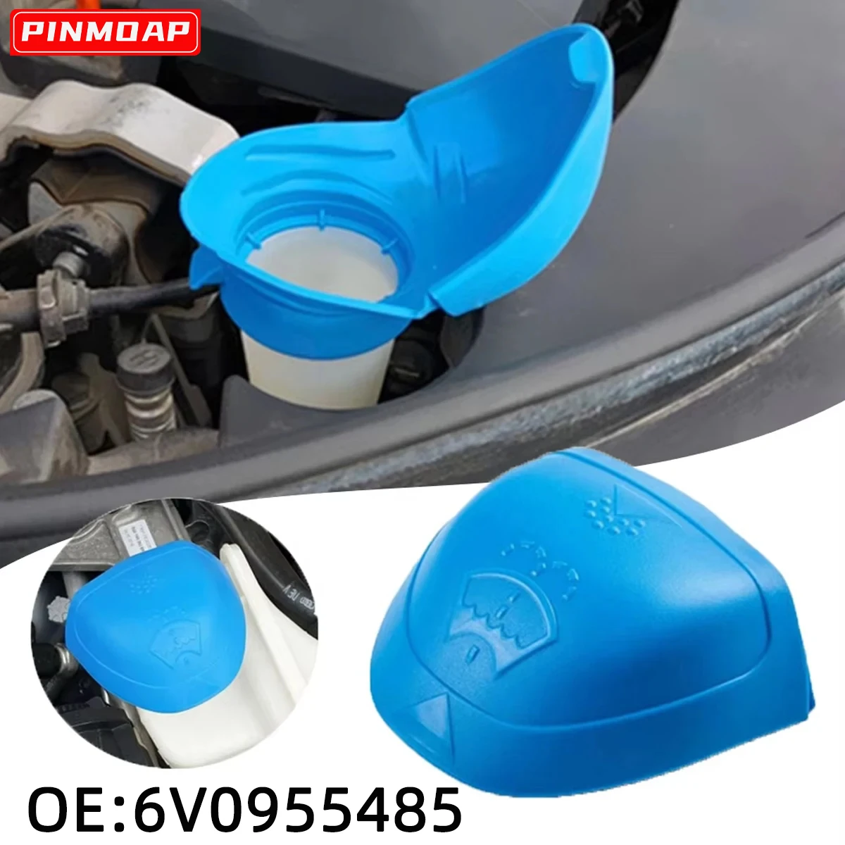 

6V0955485 Резервуар для жидкости для омывателя лобового стекла, крышка 1 шт. для VW SKODA 00009670