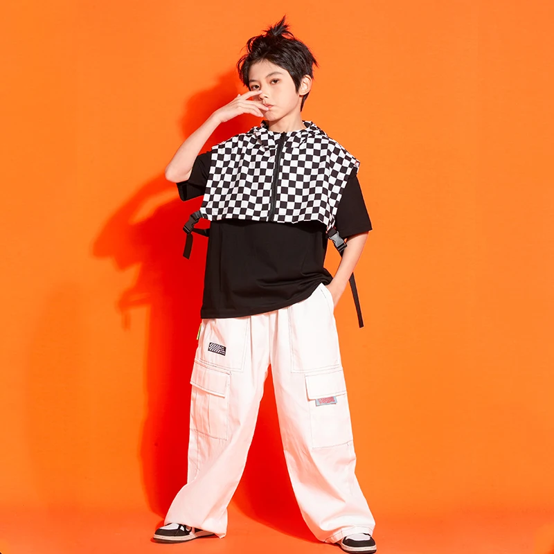 

Kids Performance Hip Hop Clothing Crop Tops Hoodie Vest Streetwear Jogger Sweat Pants Girl Boy Jazz Dance Costume Show Clothes