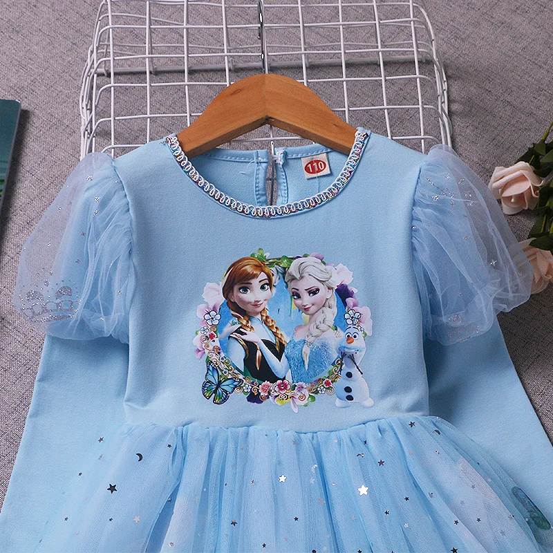 Осенние детские платья для девочек кружевное Сетчатое летнее платье принцессы