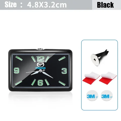 Автомобильные украшения, маленькие квадратные часы из сплава для Mazda Protege 323 626 Rx8 Rx7 Mx3 Mx5 Axela Speed Cx9 Cx7 Cx5, аксессуары
