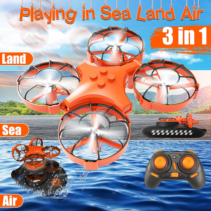 RC Airplane Kit One Key Return Remote Control Drone Aeroamphibious Plane RC Boat Electronic Car RC Quadcopter Toy Kids Gift