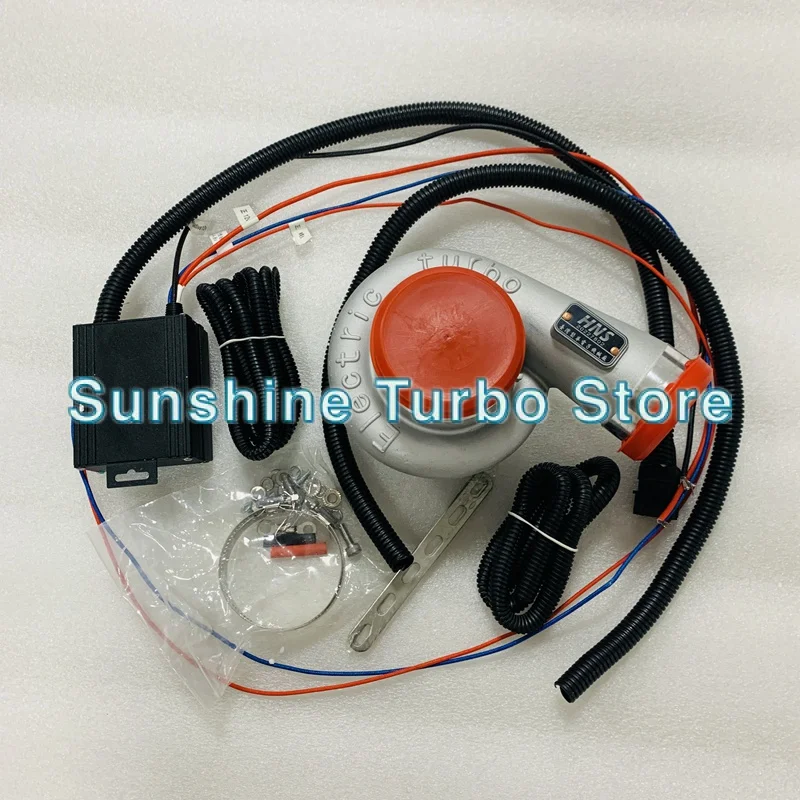 

Universal 12V Electric Turbo Supercharger Kit Thrust Electric Turbocharger Air Filter Intake for Car Improve Speed
