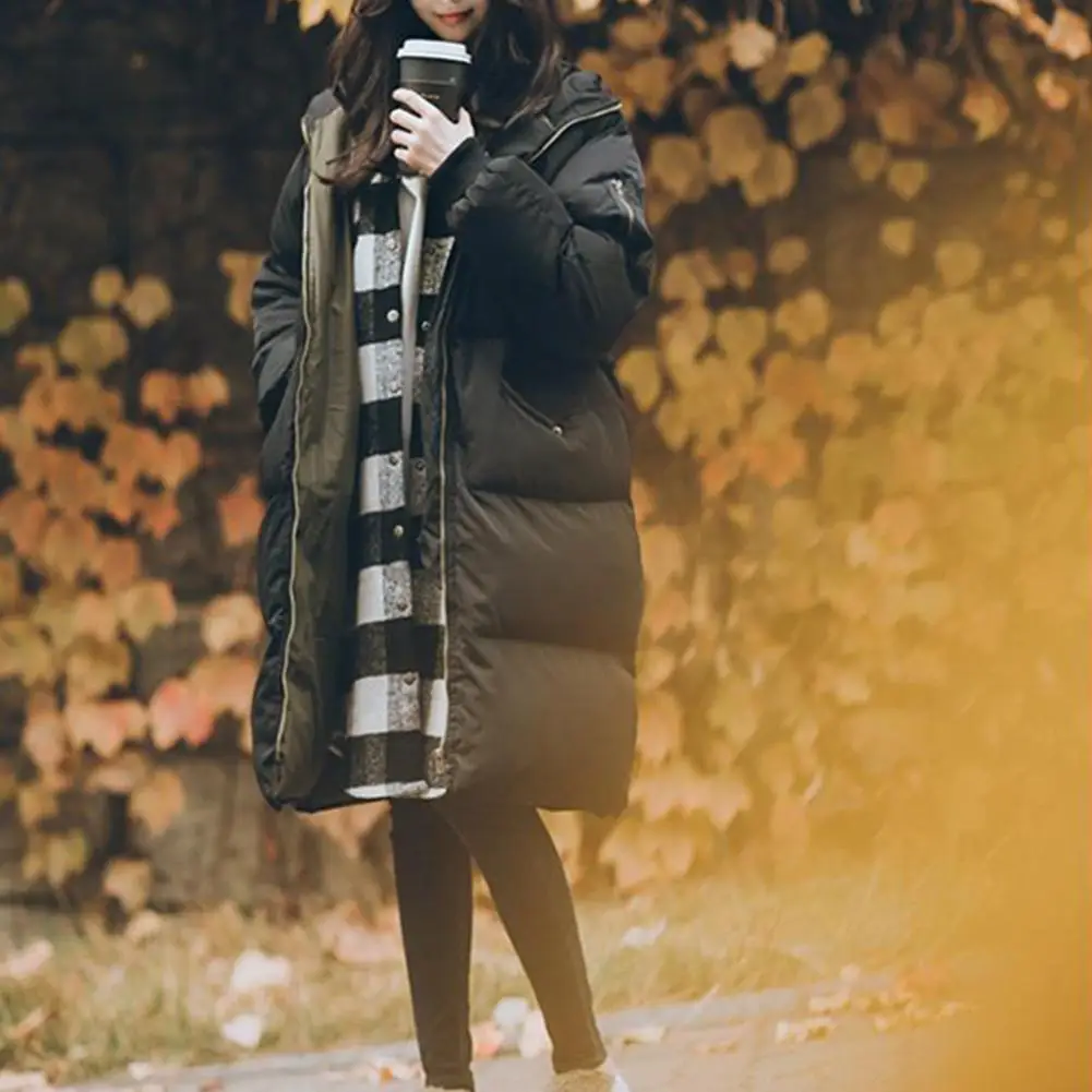 

Leisure Winter Hooded Down Jacket High-quality Women Breathable Personality Soft Warm Long Thick Coat Snow Outwear Parkas