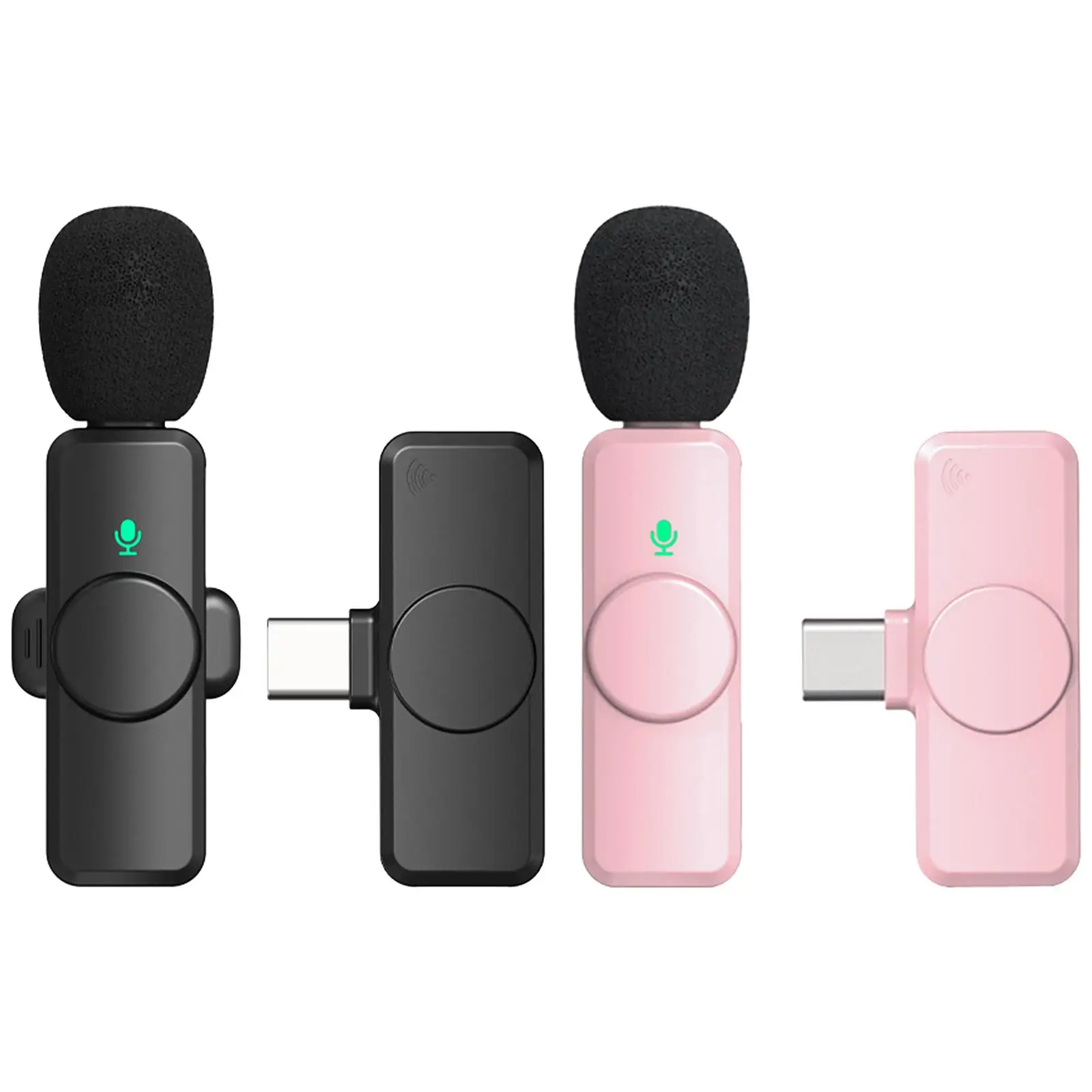 

Wireless 2.4GHz Lavalier Microphone Type-C Low Latency Lapel Mic for Recording Live Stream Video Recording Camera Laptop