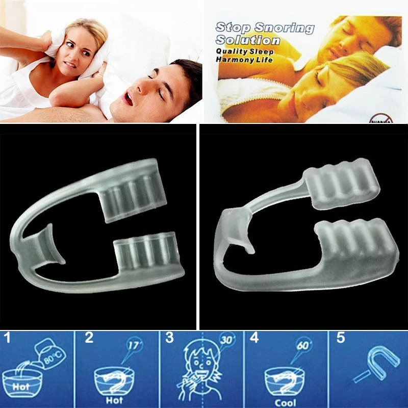 

Silicone Stop Snoring Anti Snore Mouthpiece Apnea Guard Bruxism Tray Sleeping Aid Mouthguard Health Sleeping Health Care Tool