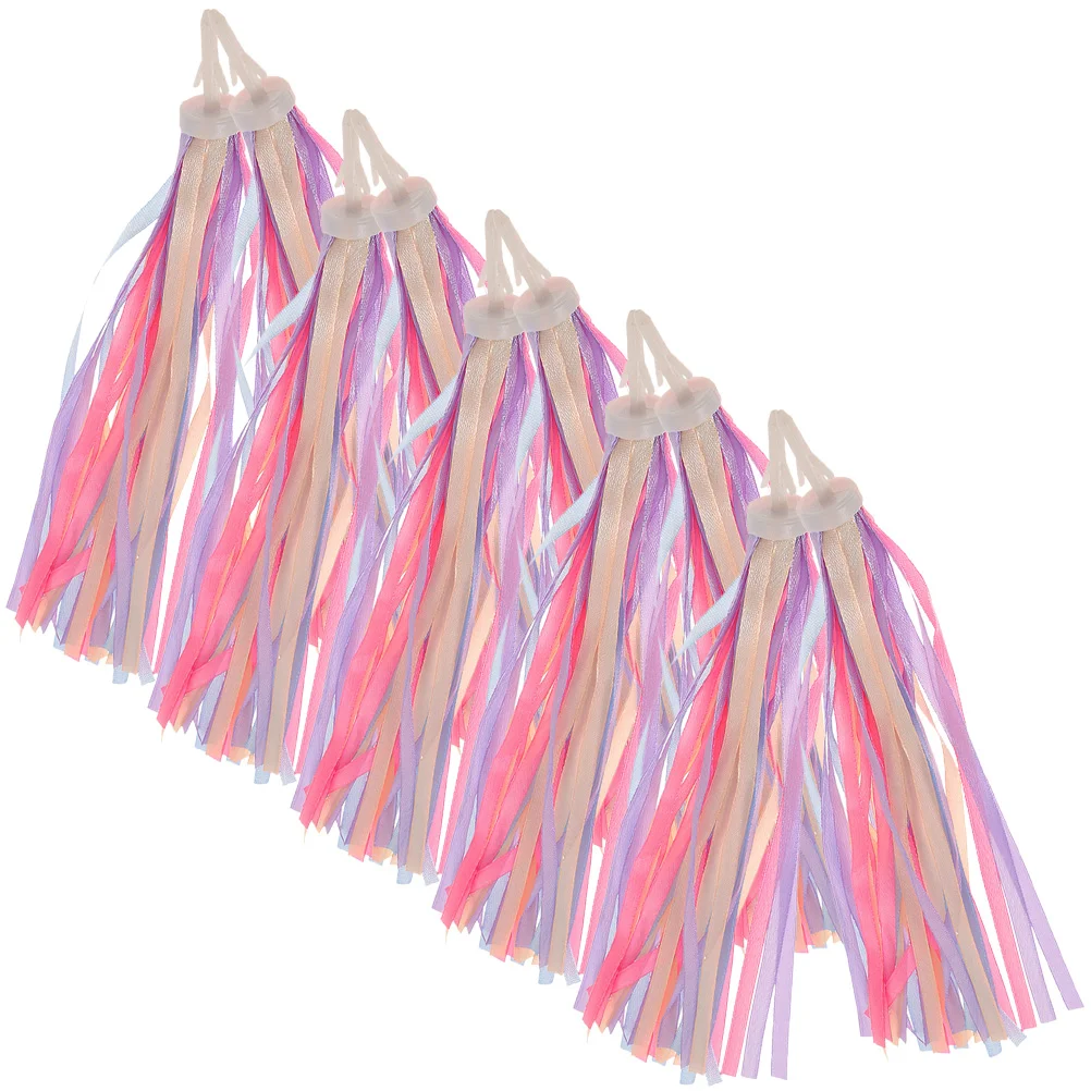 

5 Pairs of Children Scooter Handlebar Streamers Kids Bike Tassel Ribbons Colorful Streamers