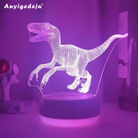 3d led night light dinosaur series lamp 16colors change night light remote control table lamps toys gift for kid home decoration