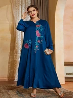 toleen womens plus size large elegant maxi dresses 2022 blue long sleeve abaya oversized muslim party evening festival clothing