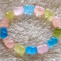 natural colorful morganite quartz beryl clear pi xiu beads bracelet 1276mm stretch women pink blue morganite beads aaaaa