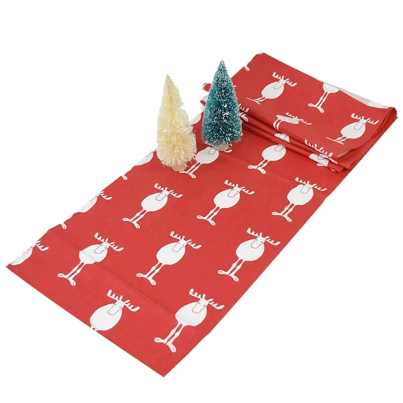 

Christmas Table Runner Nordic Xmas Dinner Table Runner Cotton Fabric Red Green Tablecloth for Christmas New Year Home Decoration