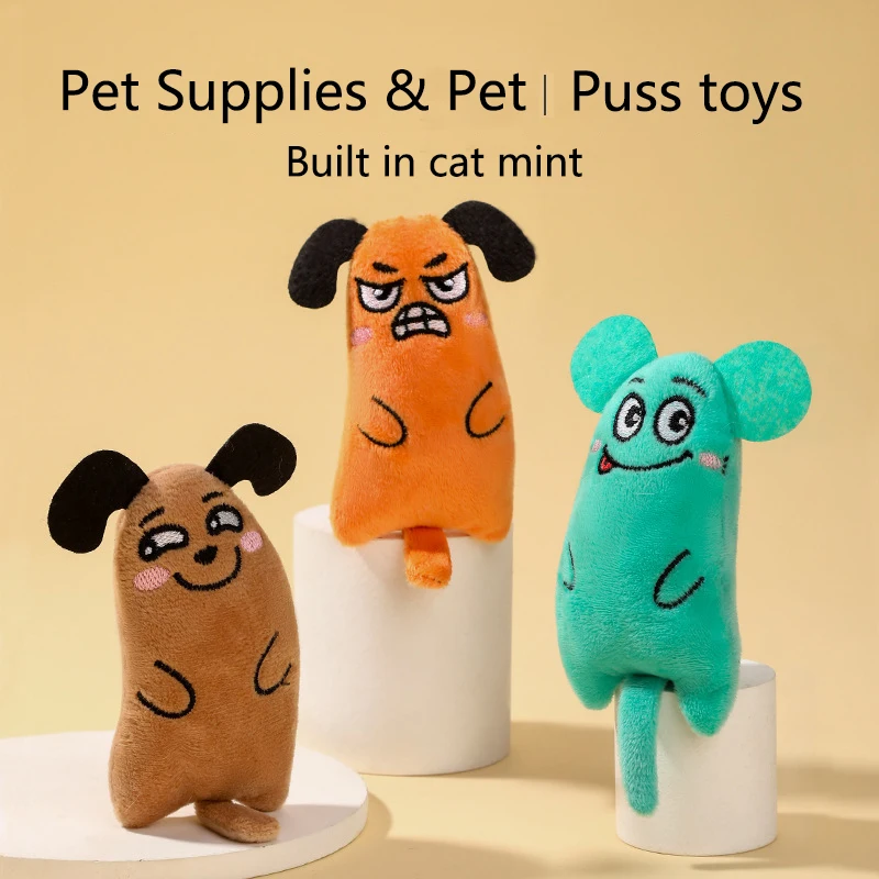 

Cute cat mint pet toy self hi cat toy tail doll plush cat toy