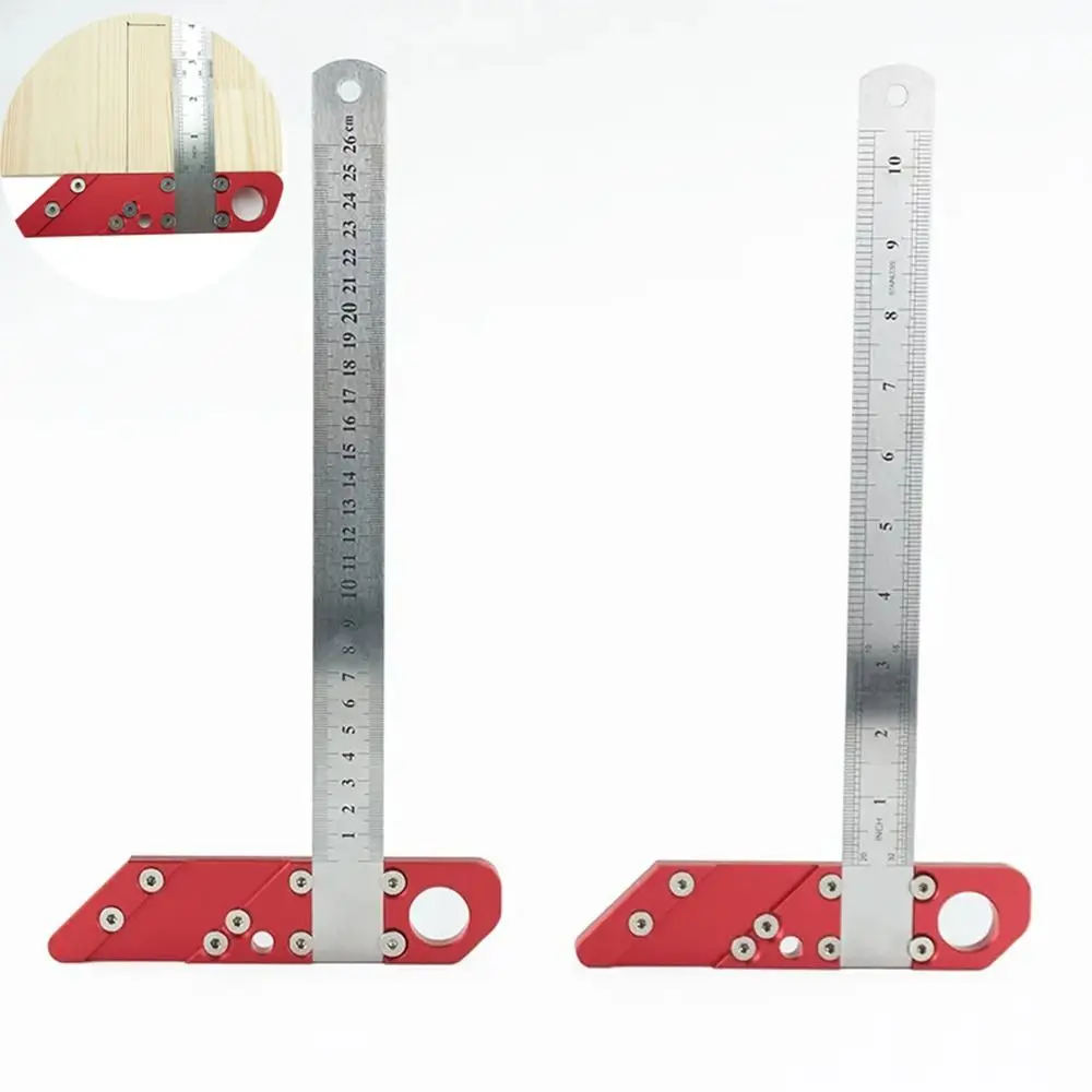 

45 Degree Angle Scribing Ruler Adjustable Stainless Steel Marking Gauge High Precision Measuring Tools Positioning Ruler