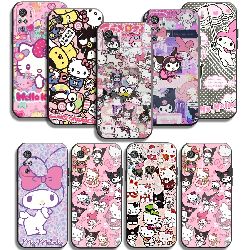 

Kuromi Hello Kitty Phone Cases For Xiaomi Redmi Note 10 10 Pro 10S 10 5G Coque Soft TPU Funda Back Cover Carcasa
