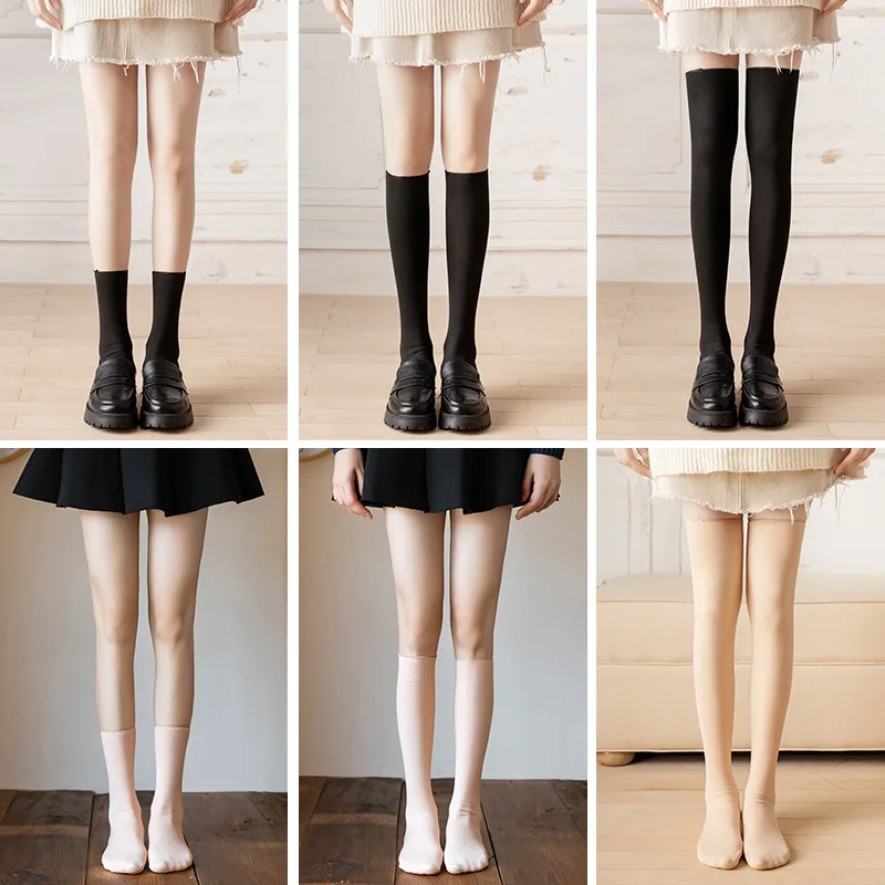 

Thick Warm Long Socks Autumn Winter Adult Warm Medium Tube Floor Socks Thicken Thermal Snow Socks Plus Velvet Home Floor Sock