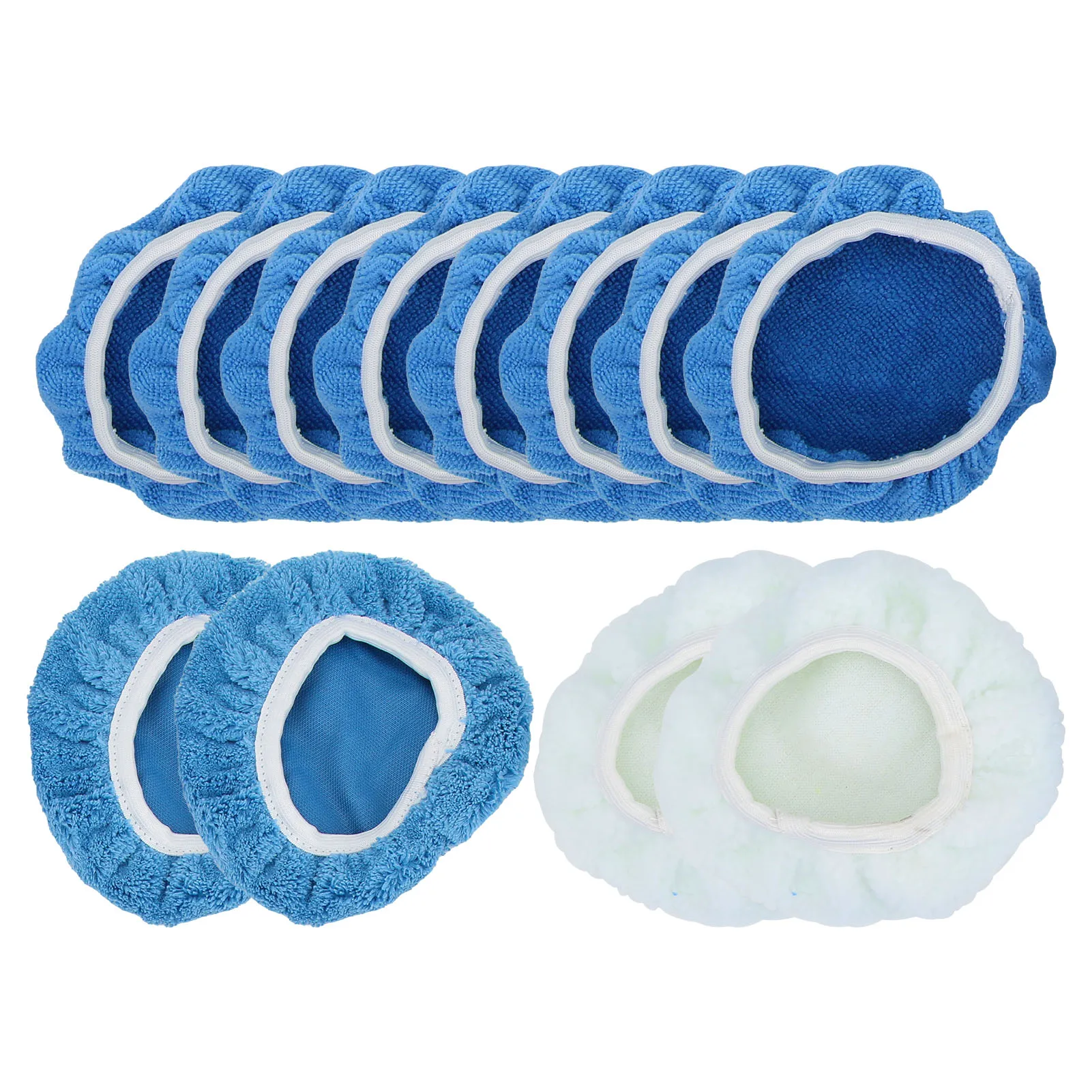 

12 Pcs Polishing Bonnet Pads Fiber Buffer Pad Cover Waxers Bonnet Set for Car Polisher