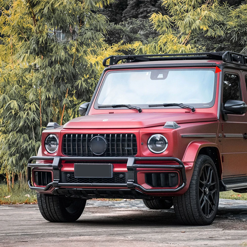 Фото Для G-Class W463A/W464 2019-2024Y Спойлер на крышу с шумоподавлением и уменьшением перетаскивания Материал ПП Автомобильные аксессуары Черная отделка №2