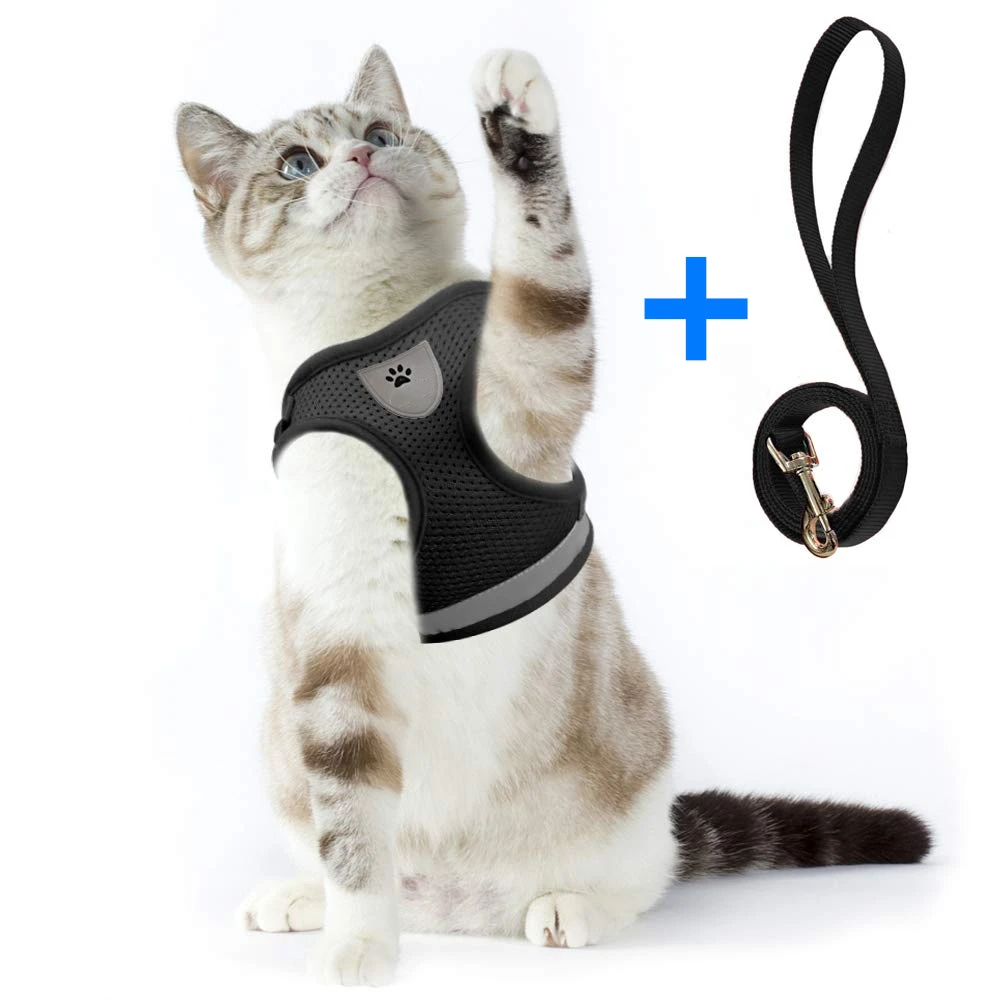 

Breathable Cat and Dog Carriers and Leashes Escape Pet Clothes New Puppy Kitten Vest Adjustable Easy Control Reflective Comfort