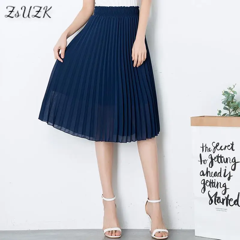 Летние шифоновые юбки для женщин новая модная эластичная шифоновая