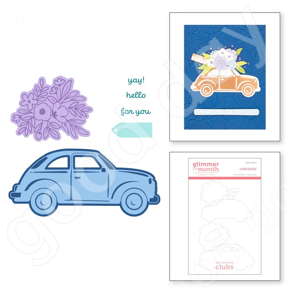 

2023 New Flower Delivery Metal Cutting Dies Scrapbook Diary Decoration Embossing Template Diy Greeting Card Handmade