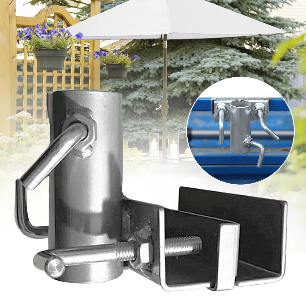 

Beach Waterproof Bracket Parasol Fixed Clip Heavy Duty Stable Rain Gear Metal Umbrella Stand Outdoor Garden Portable Courtyard